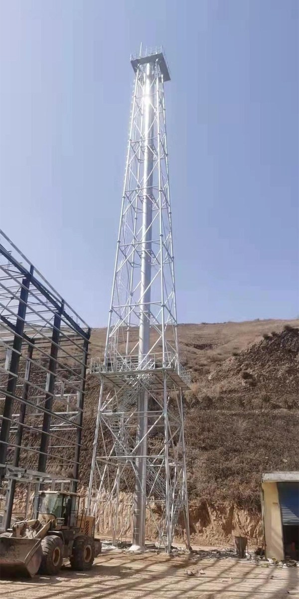 山西興縣50米塔架不銹鋼煙囪項(xiàng)目（口徑DN800mm，高度50m)